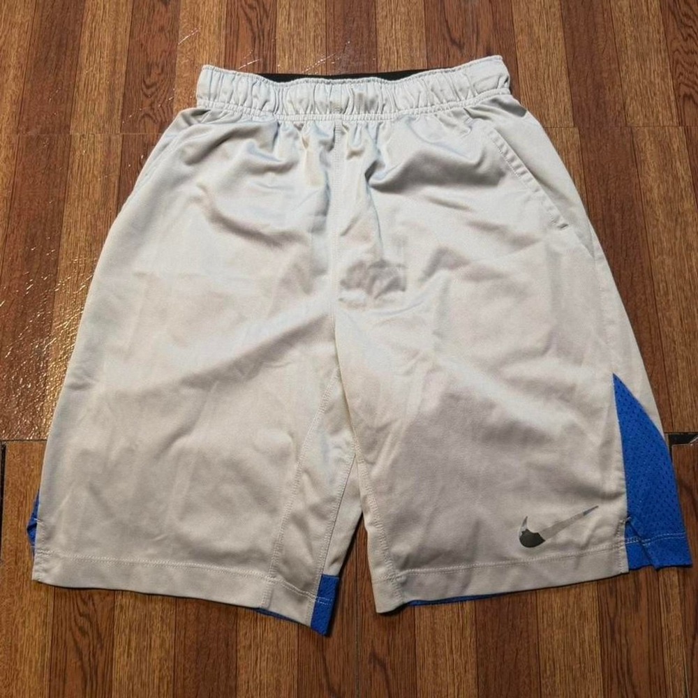 Nike Grey Blue Dri-Fit Retro Sportswear Running Shorts Youth XL Fits XS